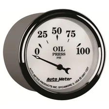 GAUGE; OIL PRESS; 2 1/16in.; 100PSI; ELEC; OLD TYME WHITE II image 6