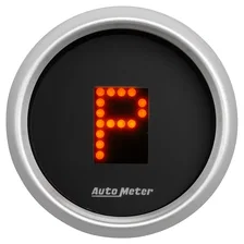 GAUGE; GEAR POS; 2 1/16in.; INCL INDICATORS; BLACK DIAL; RED LED; SILVER BEZEL image 2