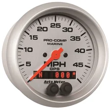 GAUGE; SPEEDOMETER; 3 3/8in.; 50MPH; GPS; MARINE SILVER image 3