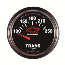 GAUGE; TRANSMISSION TEMP; 2 1/16in.; 100-250deg.F; ELECTRIC; CHEVY RED BOWTIE; B image 3