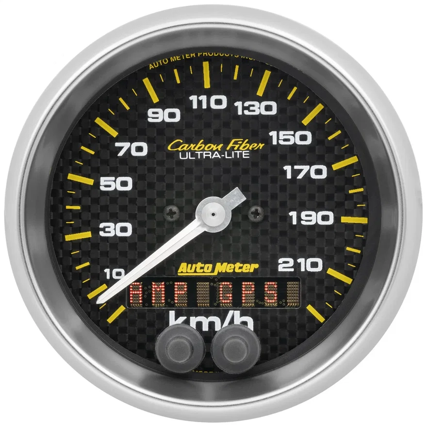 GAUGE; SPEEDOMETER; 3 3/8in.; 225KM/H; GPS; CARBON FIBER