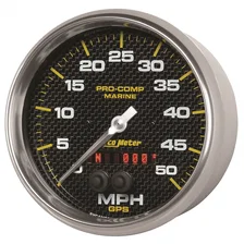 GAUGE; SPEEDOMETER; 5in.; 50MPH; GPS; MARINE CARBON FIBER image 2
