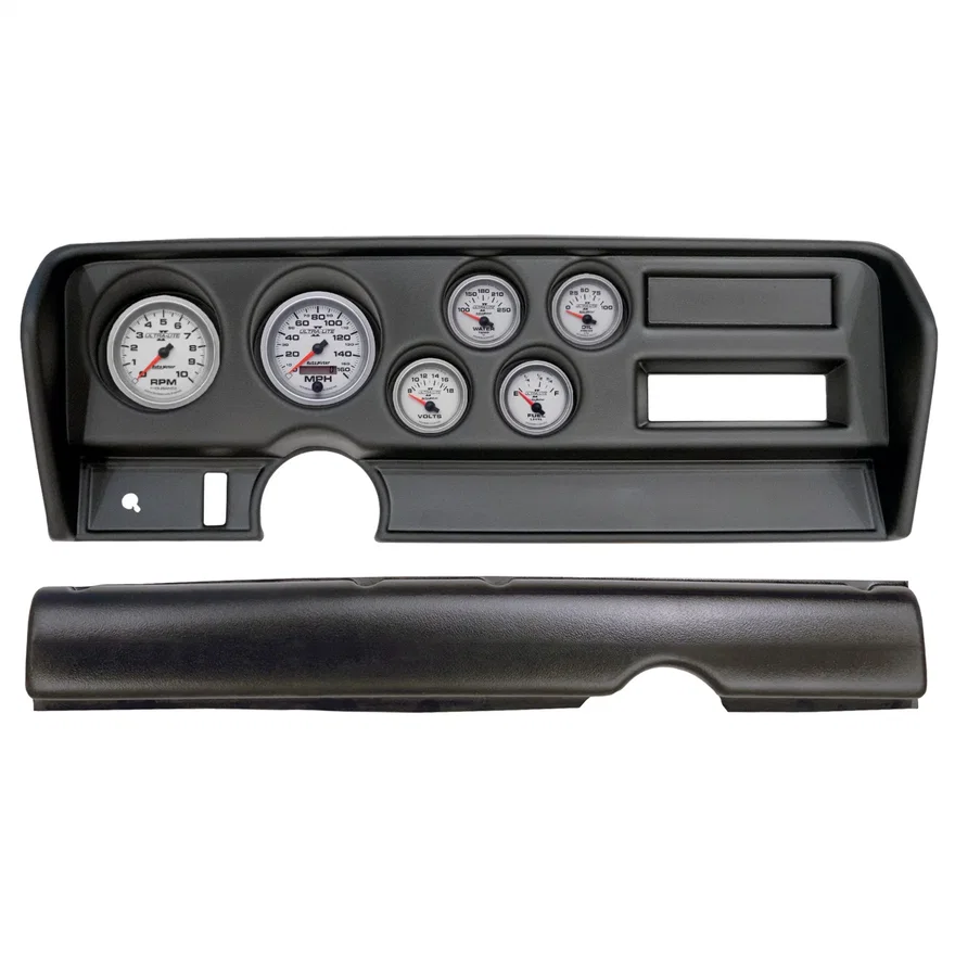 DIRECT FIT DASH KIT; (3 3/8in. X2; 2 1/16in. X4); PONTIAC GTO NO AC 70-72; ULTRA