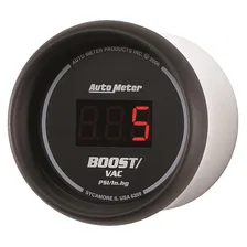 GAUGE; VAC/BOOST; 2 1/16in.; 30INHG-30PSI; DIGITAL; BLACK DIAL W/RED LED image 2