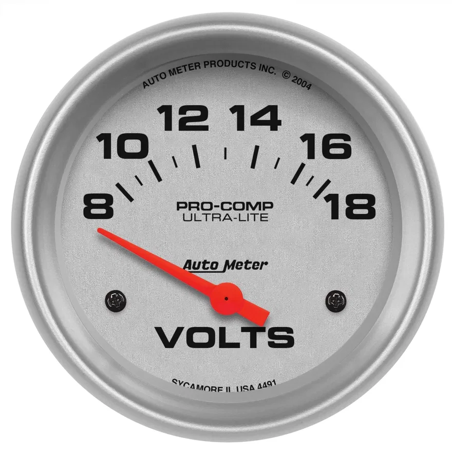 GAUGE; VOLTMETER; 2 5/8in.; 18V; ELECTRIC; ULTRA-LITE