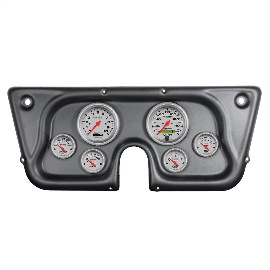 DIRECT FIT DASH KIT; CHEVY TRK C/K/K5/SUBRBN 67-72; TACH/MPH/FUEL/OILP/WTMP/VOLT