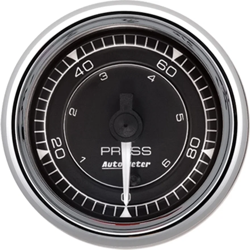 GAUGE; PRESSURE; 2 1/16in.; 100PSI; DIGITAL STEPPER MOTOR; CHRONO CHROME