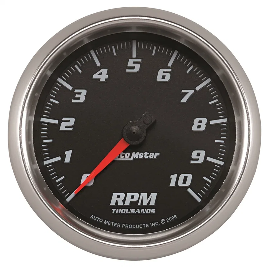 GAUGE; TACHOMETER; 3 3/8in.; 10K RPM; BLACK; PRO-CYCLE