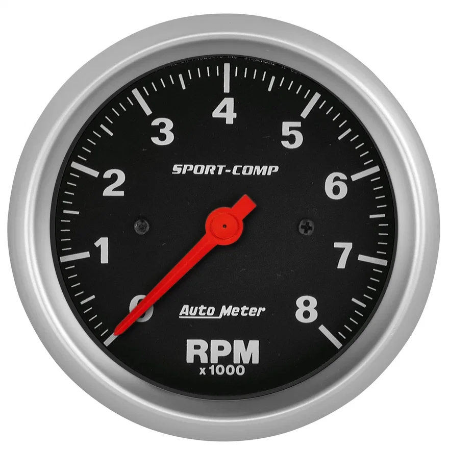 GAUGE; TACHOMETER; 3 3/8in.; 8K RPM; IN-DASH; SPORT-COMP