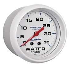 GAUGE; WATER PRESS; 2 5/8in.; 35PSI; MECHANICAL; MARINE WHITE image 3
