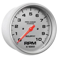 GAUGE; TACHOMETER; 5in.; 10K RPM; MARINE SILVER image 3