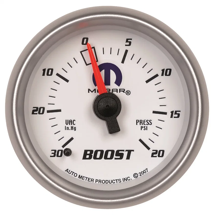 GAUGE; VAC/BOOST; 2 1/16in.; 30INHG-20PSI; MECHANICAL; WHITE; MOPAR
