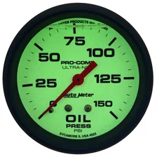GAUGE; OIL PRESS; 2 5/8in.; 150PSI; LIQUID FILLED MECH; GLOW IN DARK; ULTRA-NITE image 2