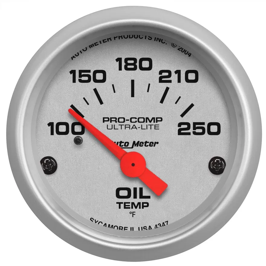 GAUGE; OIL TEMP; 2 1/16in.; 100-250deg.F; ELECTRIC; ULTRA-LITE