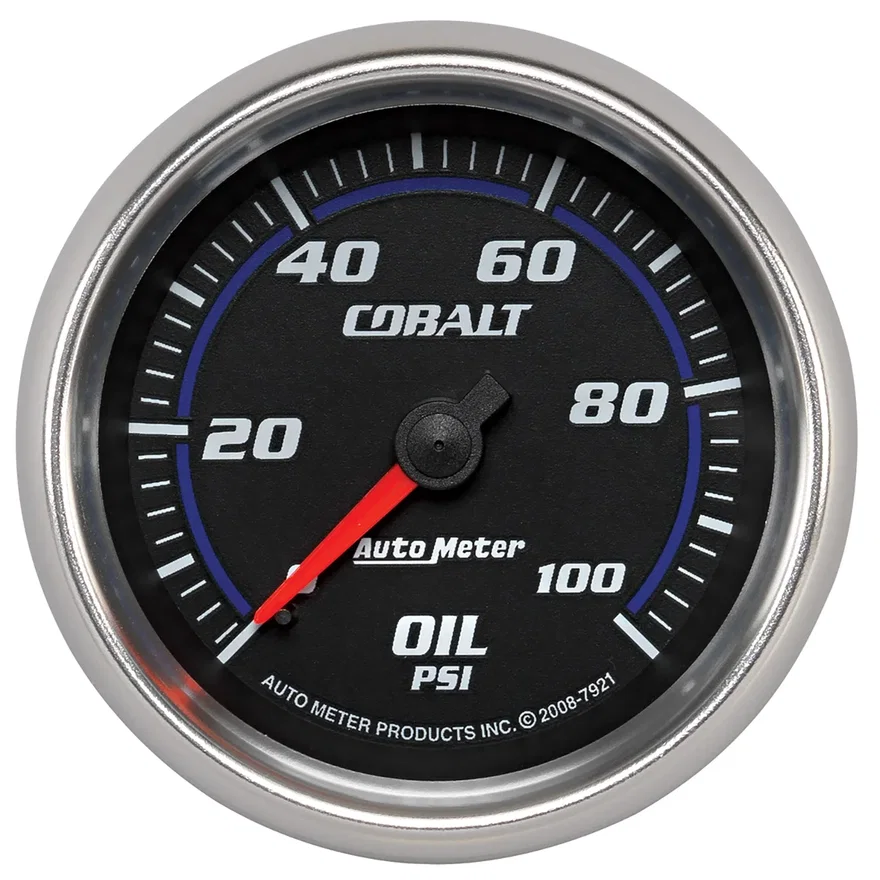 GAUGE; OIL PRESSURE; 2 5/8in.; 100PSI; MECHANICAL; COBALT