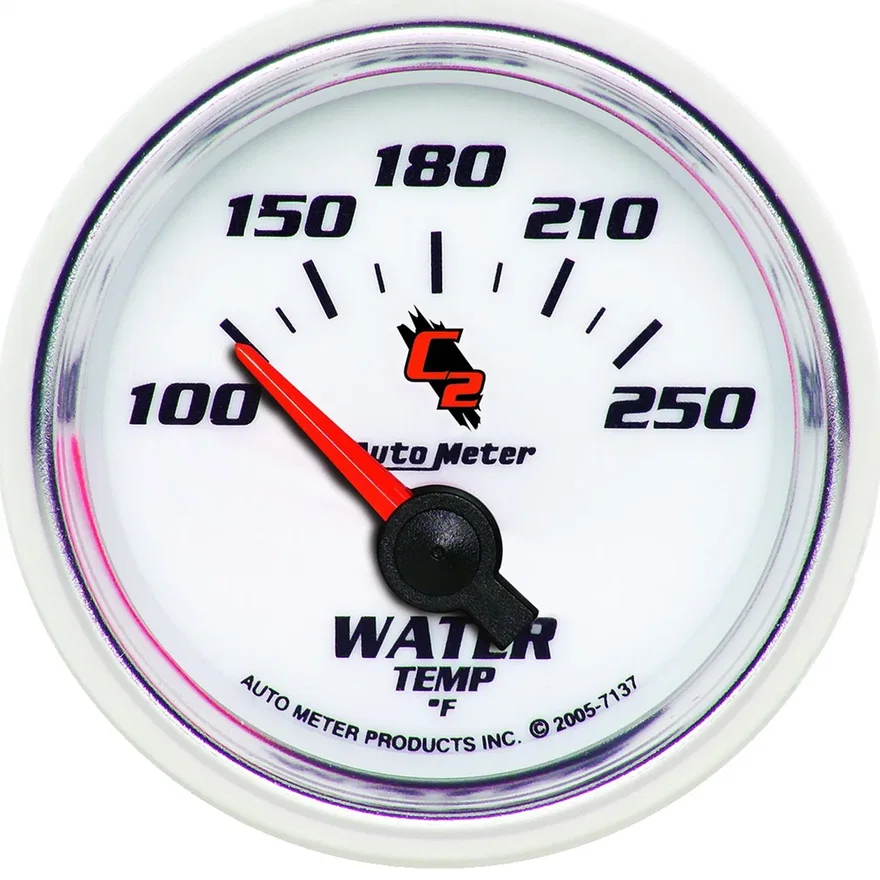 GAUGE; WATER TEMP; 2 1/16in.; 100-250deg.F; ELECTRIC; C2