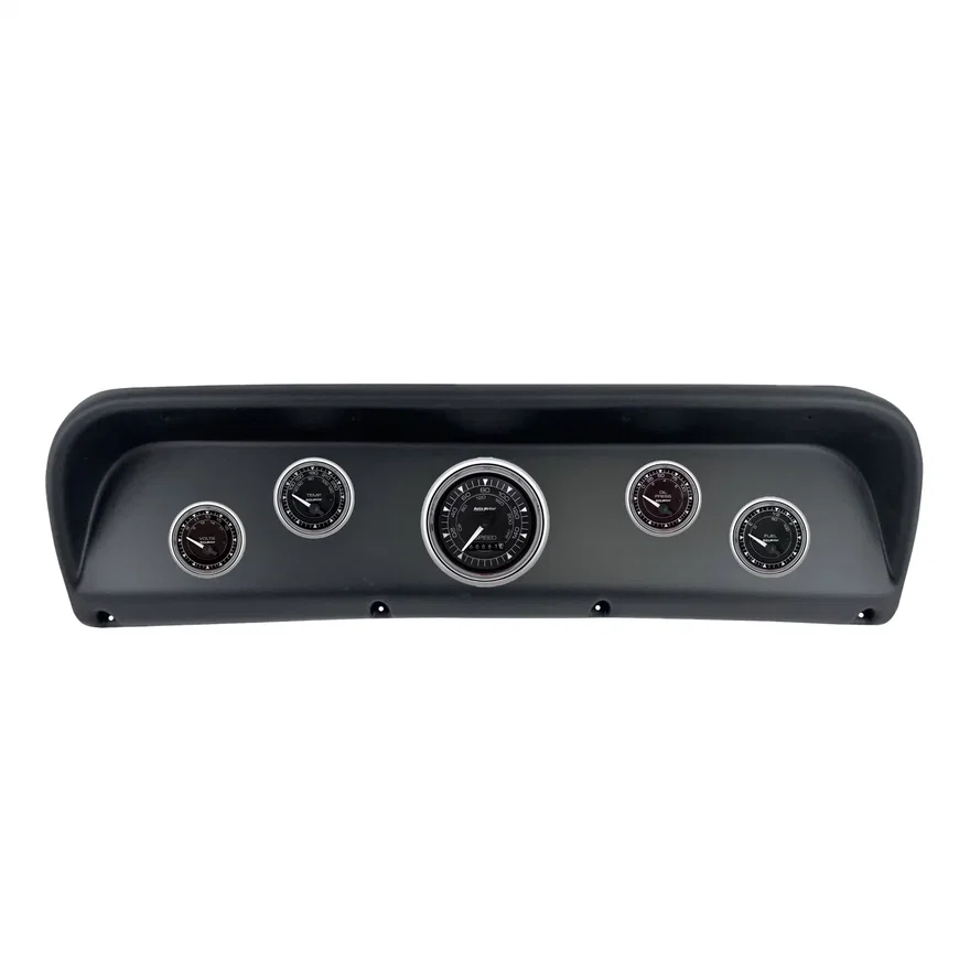 DIRECT FIT DASH KIT; (3 3/8in. X1; 2 1/16in. X4); FORD F100 67-72; CHRONO CHROME