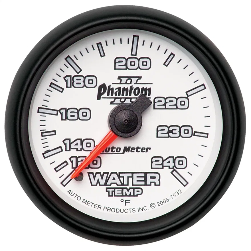 GAUGE; WATER TEMP; 2 1/16in.; 120-240deg.F; MECHANICAL; PHANTOM II