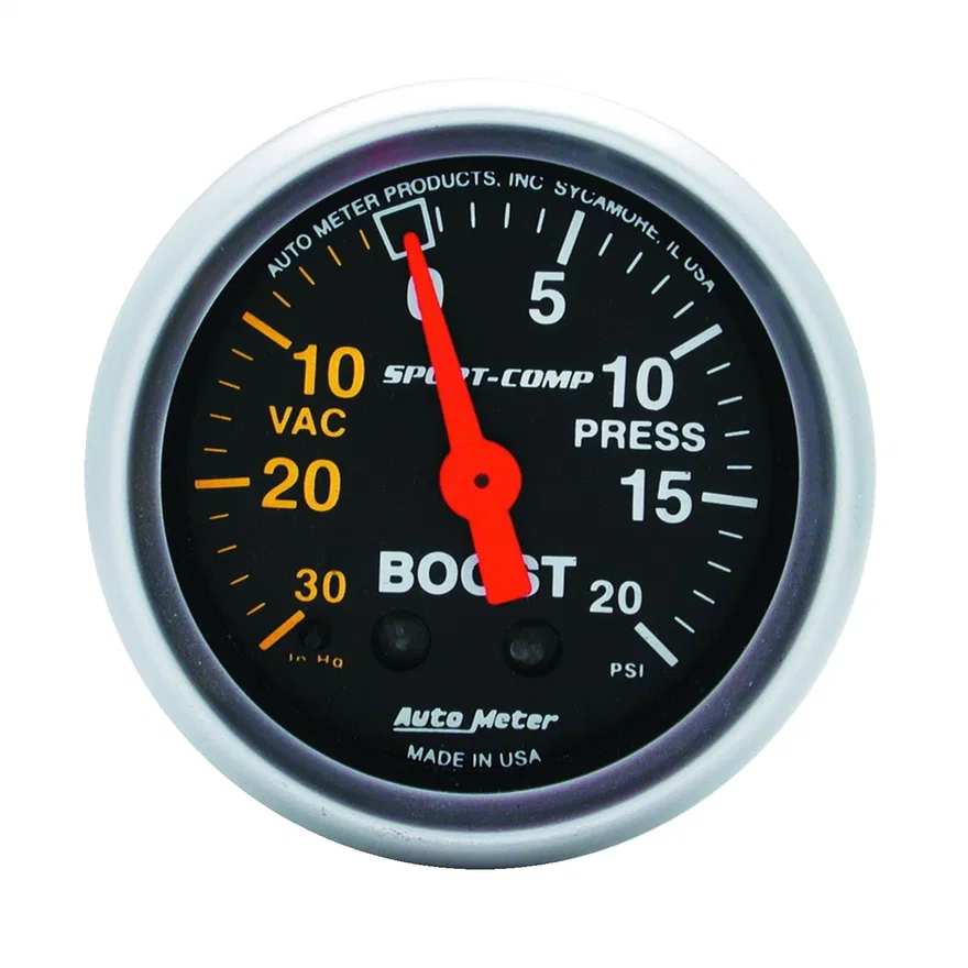 GAUGE; VAC/BOOST; 2 1/16in.; 30INHG-20PSI; MECHANICAL; SPORT-COMP