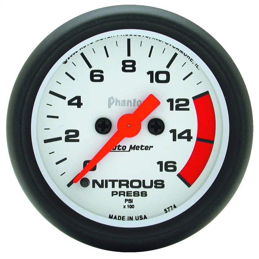 GAUGE; NITROUS PRESSURE; 2 1/16in.; 1600PSI; DIGITAL STEPPER MOTOR; PHANTOM