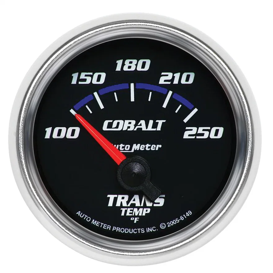 GAUGE; TRANSMISSION TEMP; 2 1/16in.; 100-250deg.F; ELECTRIC; COBALT