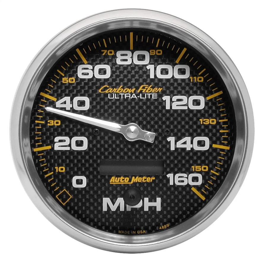 GAUGE; SPEEDOMETER; 5in.; 160MPH; ELEC. PROGRAMMABLE; CARBON FIBER