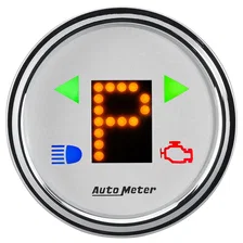 GAUGE; GEAR POS; 2 1/16in.; INCL INDICATORS; WHITE DIAL; DOME LENS; CHROME BEZEL image 3