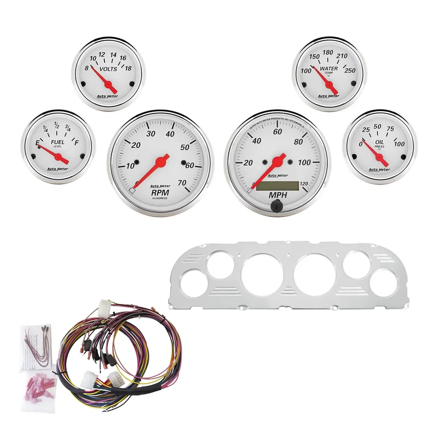 DIRECT FIT DASH KIT; CHEVY TRUCK 60-63; TACH/MPH/FUEL/OILP/WTMP/VOLT; AW