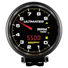 GAUGE; TACH; 5in.; 9K RPM; PEDESTAL; DATALOGGING; ULTIMATE III PLAYBACK; BLACK image 4