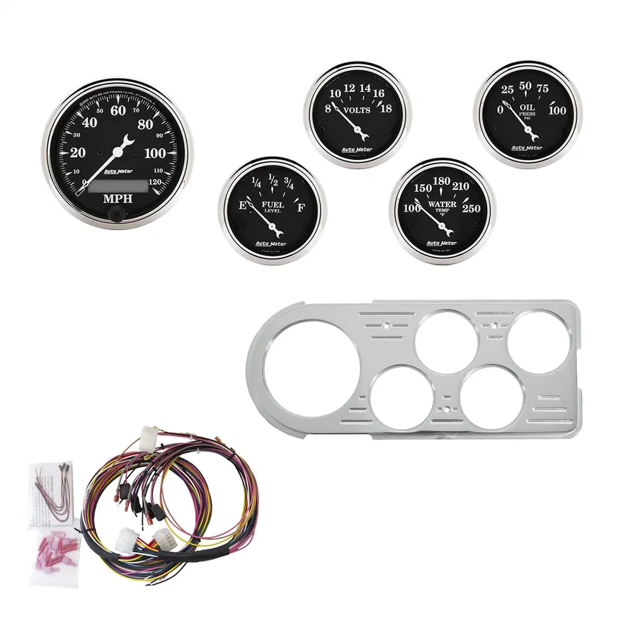 DIRECT FIT DASH KIT; FORD TRUCK 48-50; MPH/FUEL/OILP/WTMP/BAT; OTB
