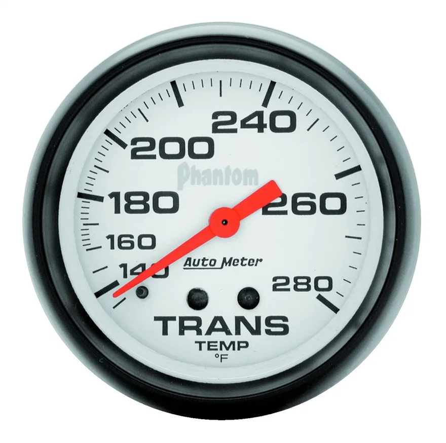 GAUGE; TRANSMISSION TEMP; 2 5/8in.; 140-280deg.F; MECHANICAL; PHANTOM