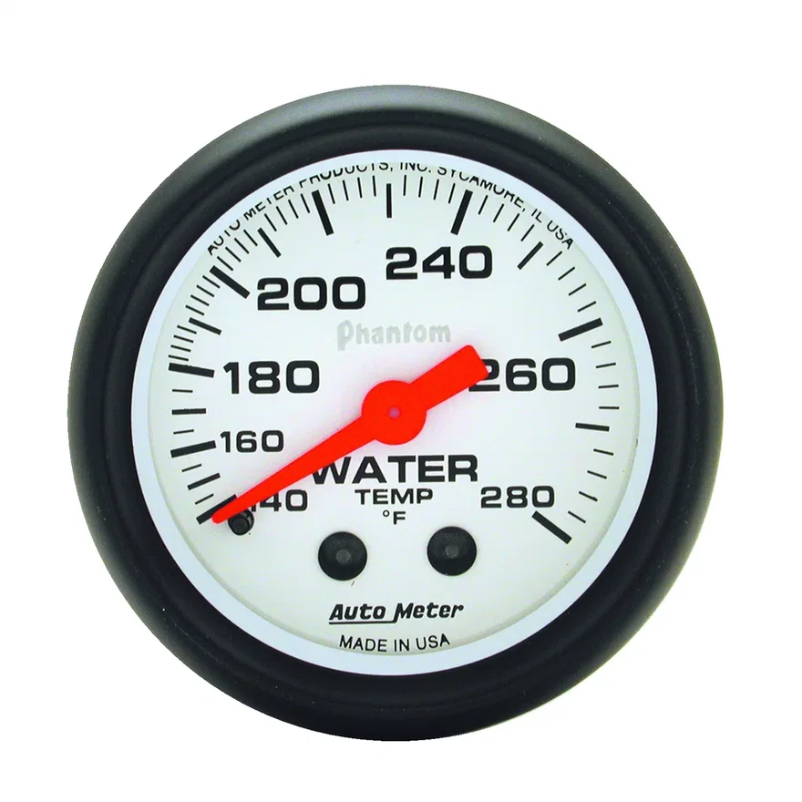 GAUGE; WATER TEMP; 2 1/16in.; 140-280deg.F; MECHANICAL; PHANTOM