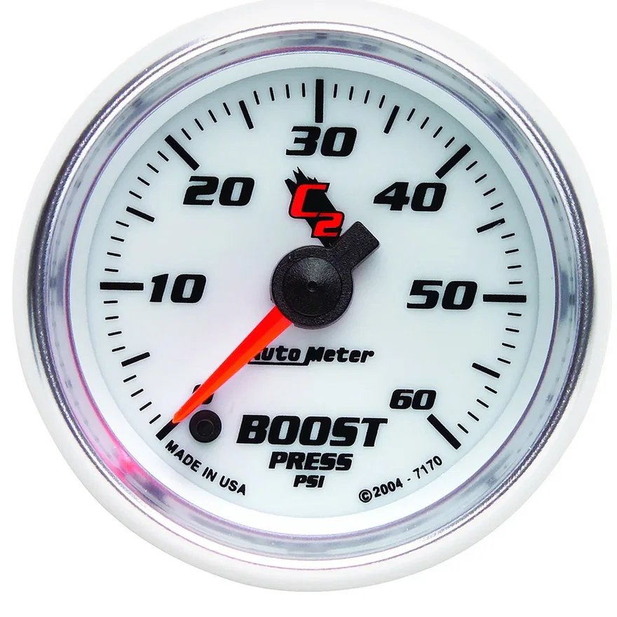 GAUGE; BOOST; 2 1/16in.; 60PSI; DIGITAL STEPPER MOTOR; C2