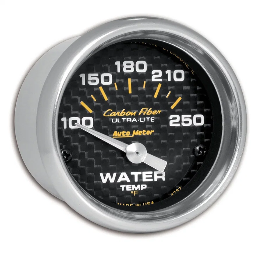 GAUGE; WATER TEMP; 2 1/16in.; 100-250deg.F; ELECTRIC; CARBON FIBER