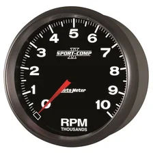 GAUGE; TACHOMETER; 5in.; 10K RPM; IN-DASH; SPORT-COMP II image 3