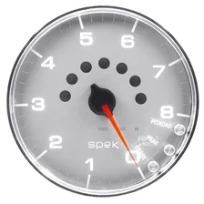 GAUGE; TACHOMETER; 5in.; 8K RPM; W/SHIFT LIGHT/PEAK MEM; SILVER/CHROME; SPEK-PRO image 2