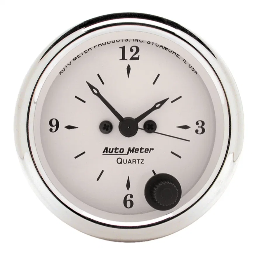 GAUGE; CLOCK; 2 1/16in.; 12HR; ANALOG; OLD TYME WHITE