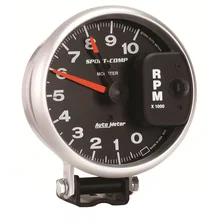 GAUGE; TACHOMETER; 5in.; 10K RPM; PEDESTAL W/RED LINE; SPORT-COMP image 2
