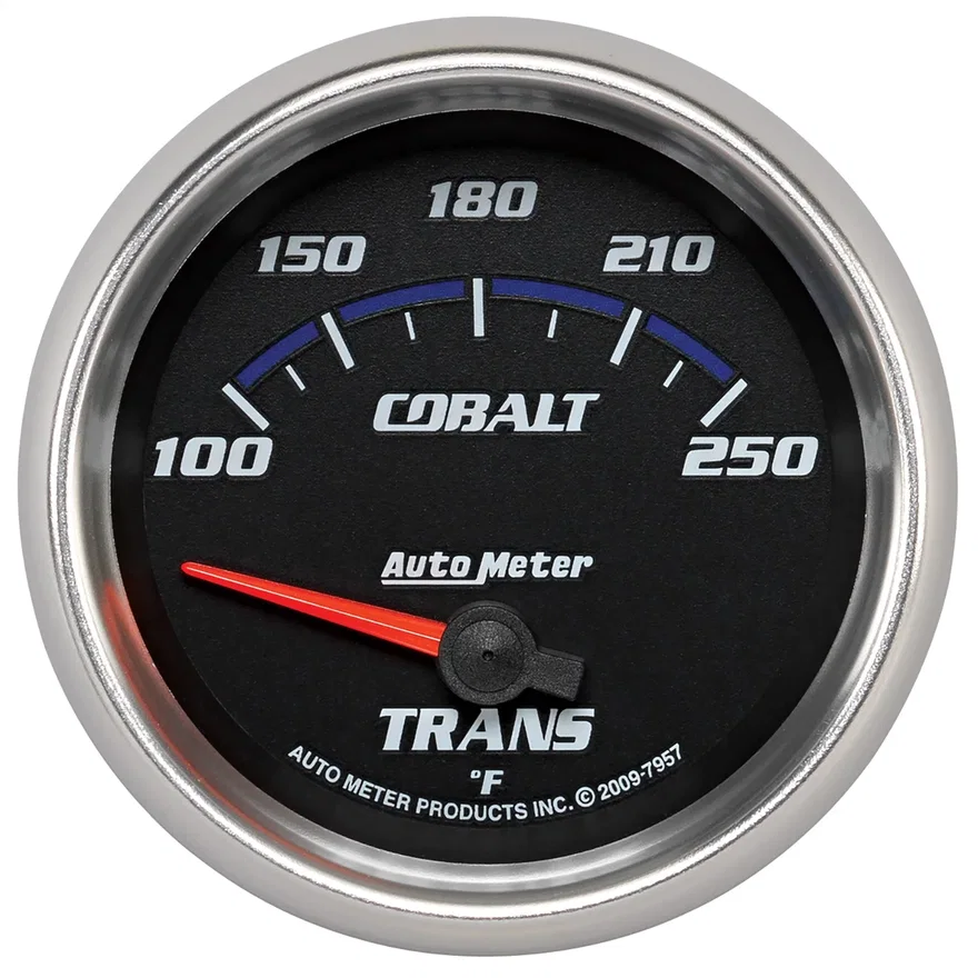 GAUGE; TRANSMISSION TEMP; 2 5/8in.; 100-250deg.F; ELECTRIC; COBALT