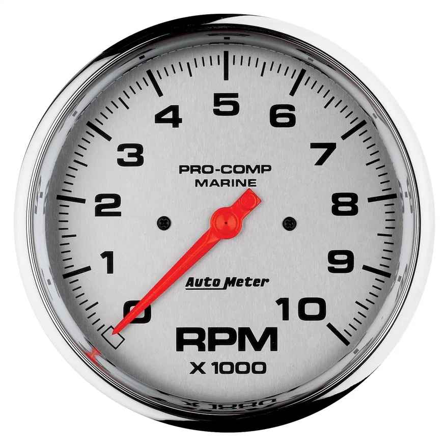 GAUGE; TACHOMETER; 5in.; 10K RPM; MARINE CHROME