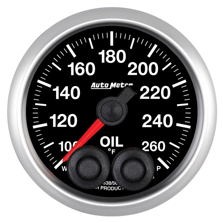 GAUGE; OIL TEMP; 2 1/16in.; 260deg.F; STEPPER MTR W/PK/WRN; ELITE; W/O PRO-CONTR