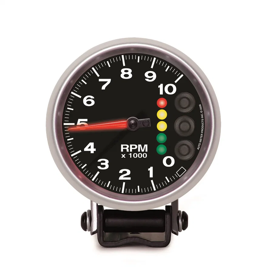 GAUGE; TACH; 3 3/4in.; 10K RPM; W/PIT ROAD SPEED LIGHTS/PEAK MEM; ELITE