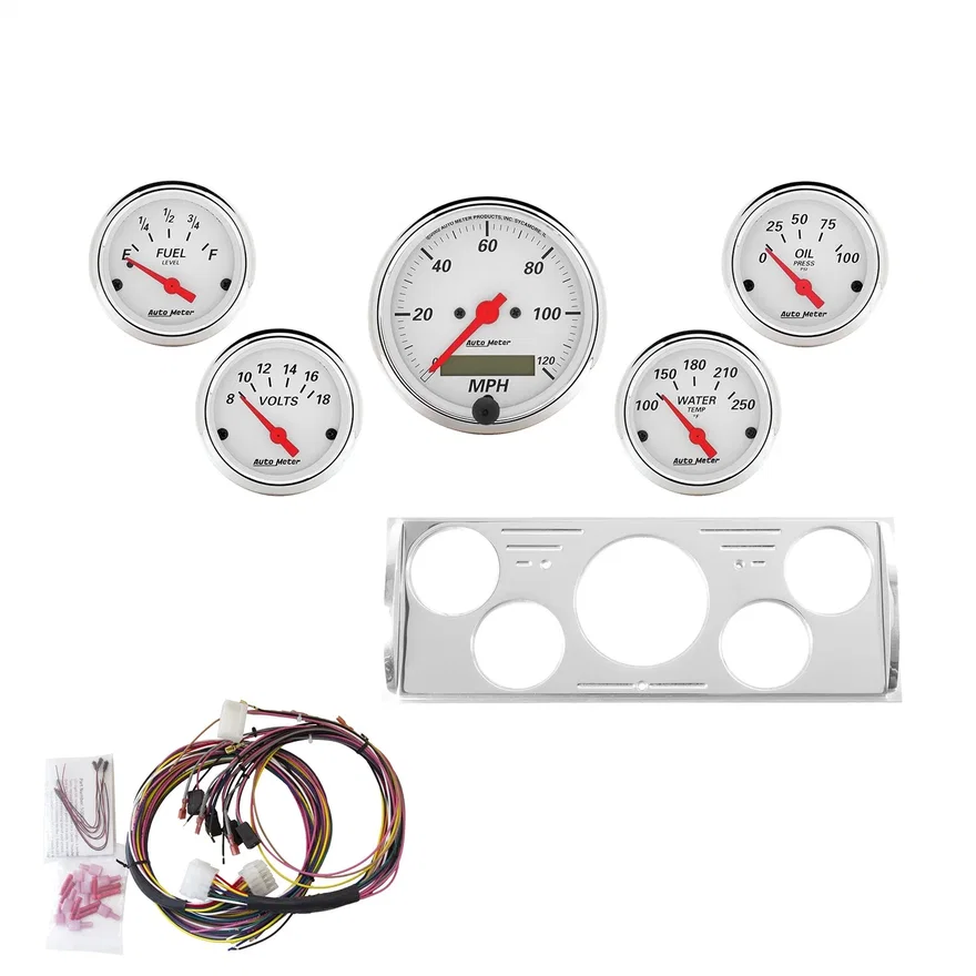 DIRECT FIT DASH KIT; CHEVY TRUCK 40-46; MPH/FUEL/OILP/WTMP/BAT; AW