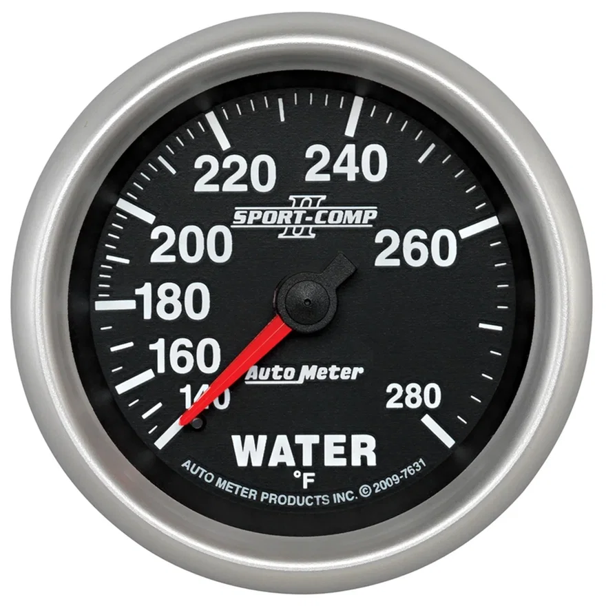 GAUGE; WATER TEMP; 2 5/8in.; 140-280deg.F; MECHANICAL; SPORT-COMP II