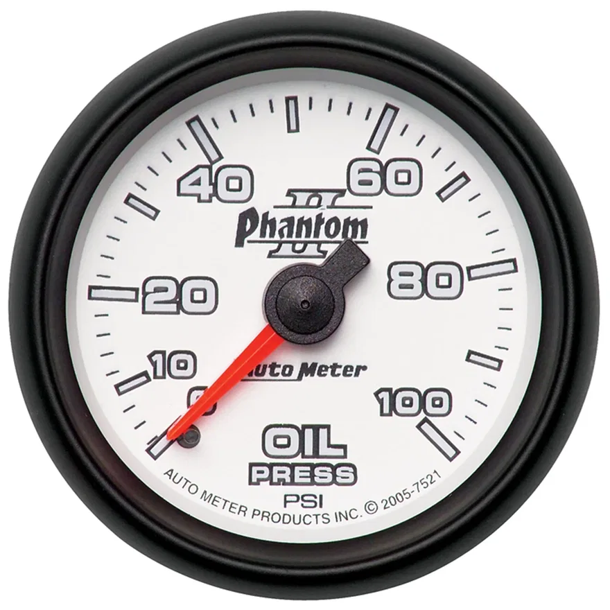 GAUGE; OIL PRESSURE; 2 1/16in.; 100PSI; MECHANICAL; PHANTOM II