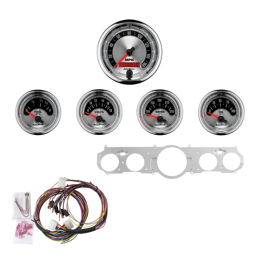 DIRECT FIT DASH KIT; MUSTANG 65-66; MPH/FUEL/OILP/WTMP/BAT; AM