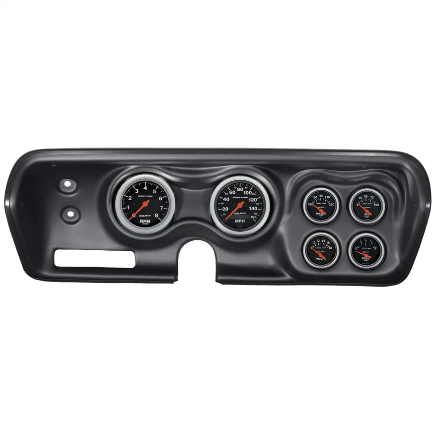 DIRECT FIT DASH KIT; BBODY/CHRGR/GTX/RDRNR/SAT 71-74; RPM/MPH/FUEL/OILP/WTMP/BAT