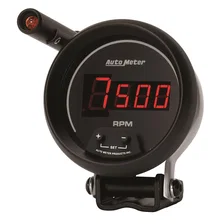 GAUGE; TACH; 3 3/4in.; 10K RPM; PEDESTAL W/QUICK-LITE; DIGITAL; BLK W/RED LED image 2