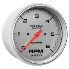 GAUGE; TACHOMETER; 5in.; 6K RPM; MARINE SILVER image 3