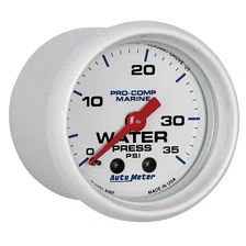 GAUGE; WATER PRESS; 2 1/16in.; 35PSI; MECHANICAL; MARINE WHITE image 3